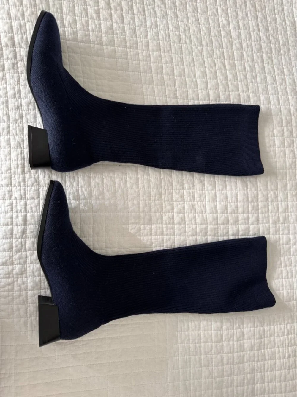 Vivaia Navy Blue Wool Knee High Boots Size 39.5